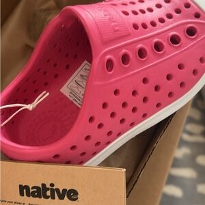 Native Bright Pink Perforated Slip-Ons